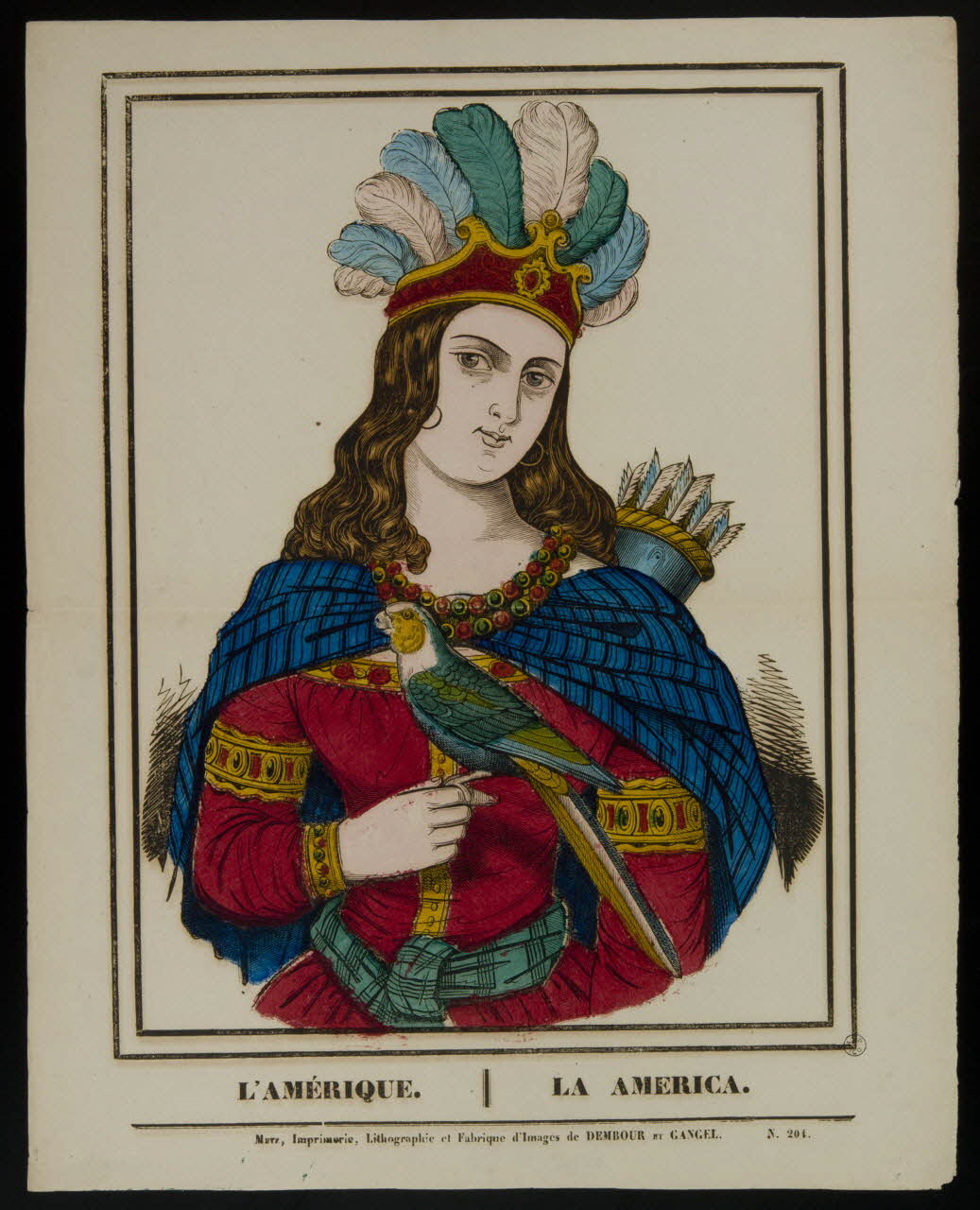 Dembour et Gangel estampe L'AMERIQUE. Metz 1840-1852 1953.86.4898 Photo