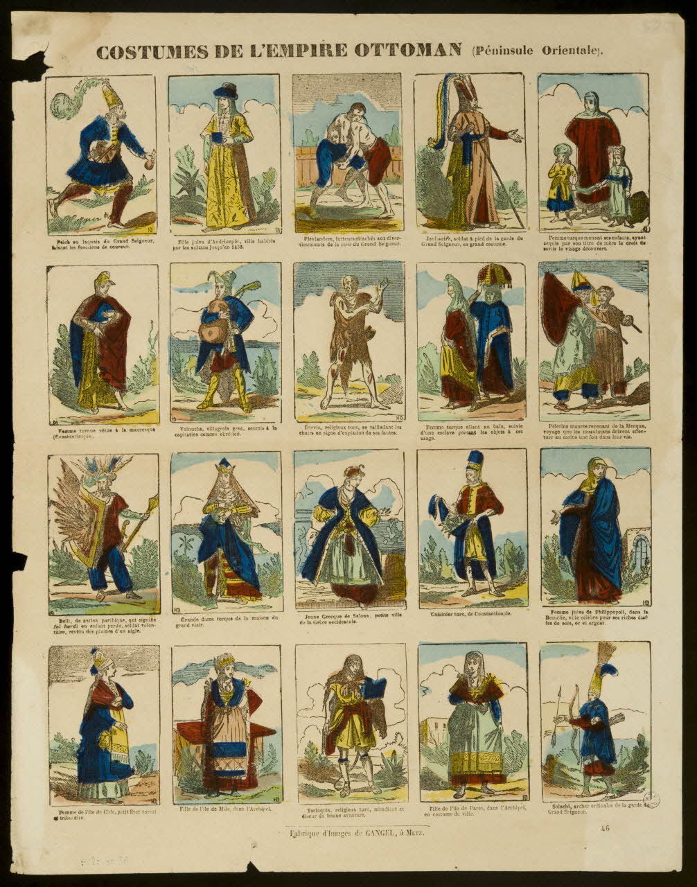 Charles Nicolas Gangel estampe COSTUMES DE L'EMPIRE OTTOMAN (Péninsule Orientale). Metz 1852-1858 1953.86.4904 Photo