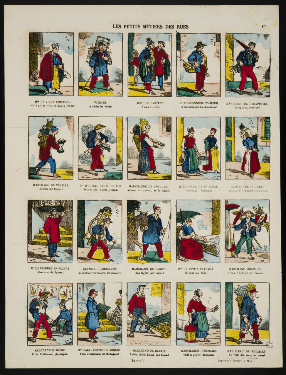 estampe LES PETITS METIERS DES RUES. 1953.86.4938 Photo