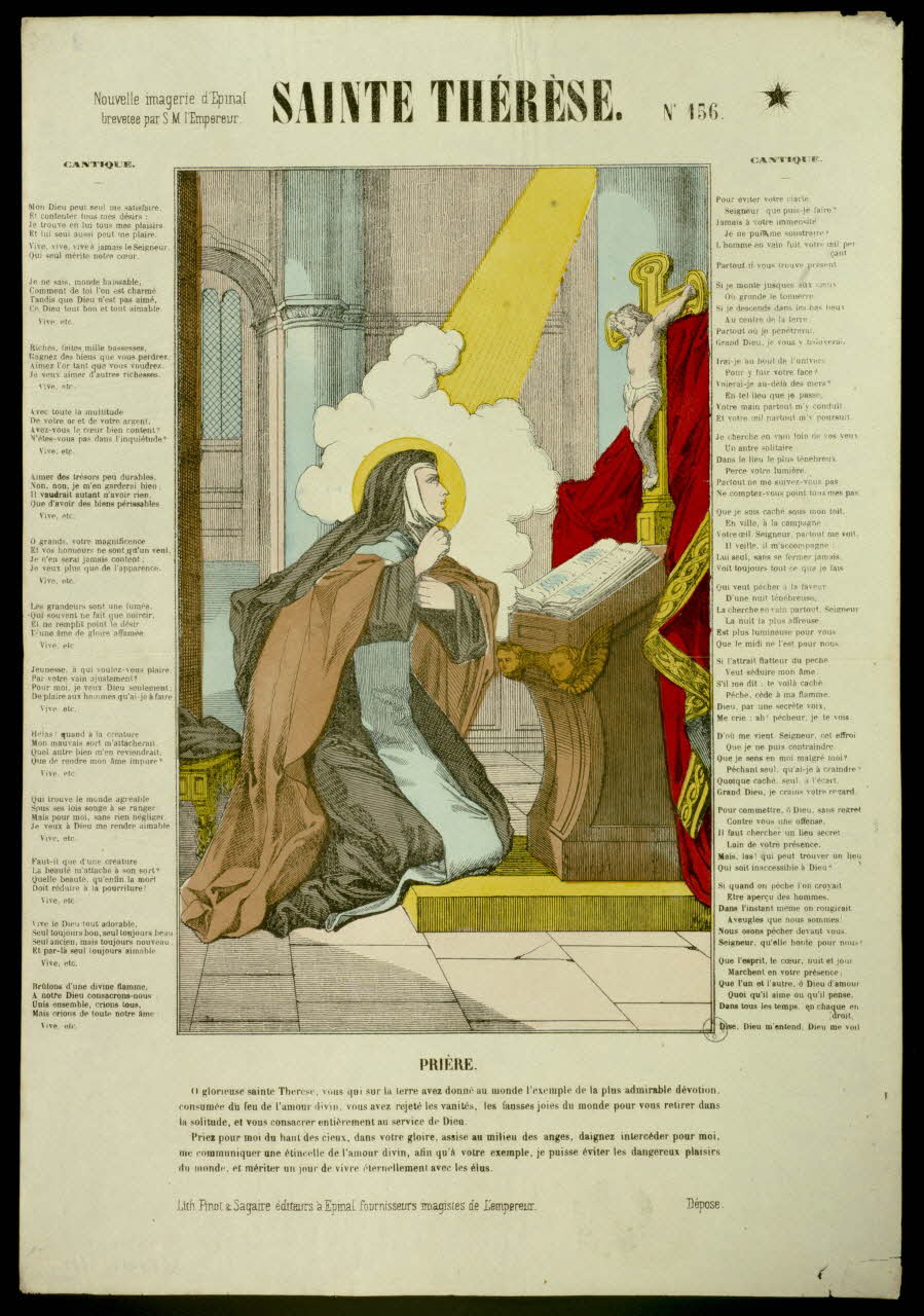 Pinot et Sagaire estampe SAINTE THERESE. Lorraine, France 1860-1872 1953.86.494 Photo