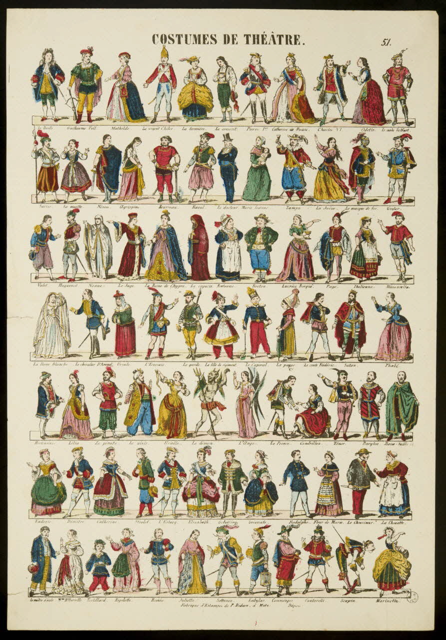 Paulin Didion estampe COSTUMES DE THEÂTRE. Metz 1869-1879 1953.86.4957 Photo