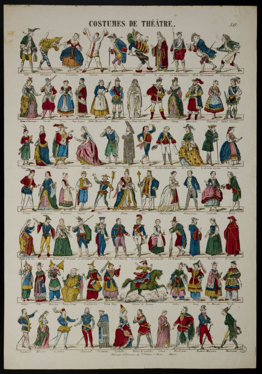 Paulin Didion estampe COSTUMES DE THEATRE. Metz 1869-1879 1953.86.4958 Photo