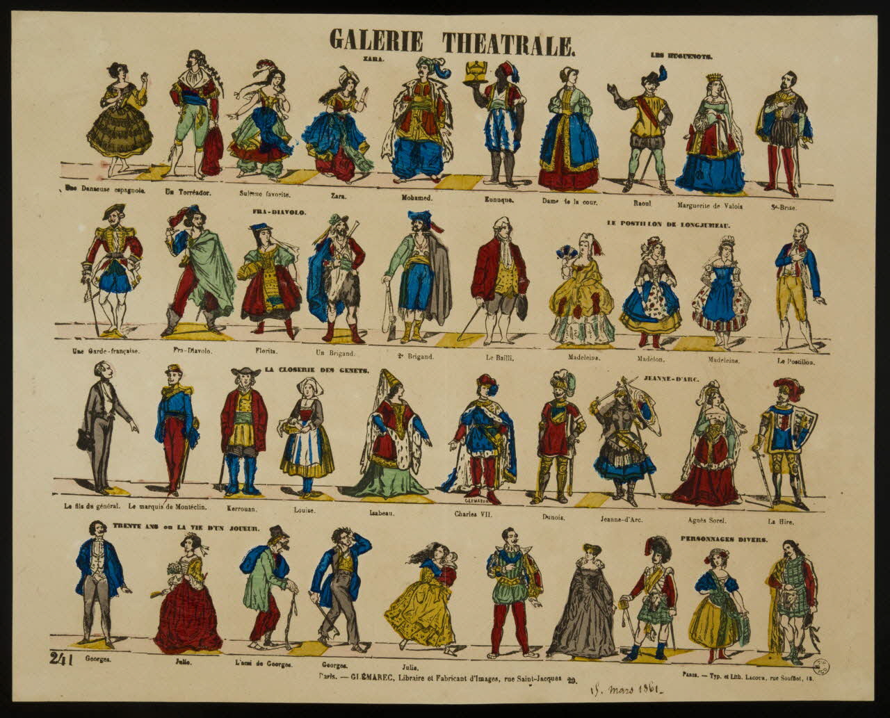François Lacour ; Charles-Eugène Glémarec à registres (4) GALERIE THEATRALE. Paris 1858-1861 1953.86.4960 Photo