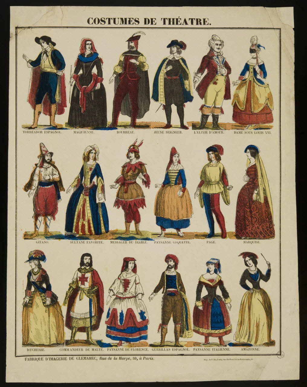Charles-Eugène Glémarec ; P. Baudouin à registres (3) COSTUMES DE THEATRE. Paris 1846-1849 1953.86.4962 Photo
