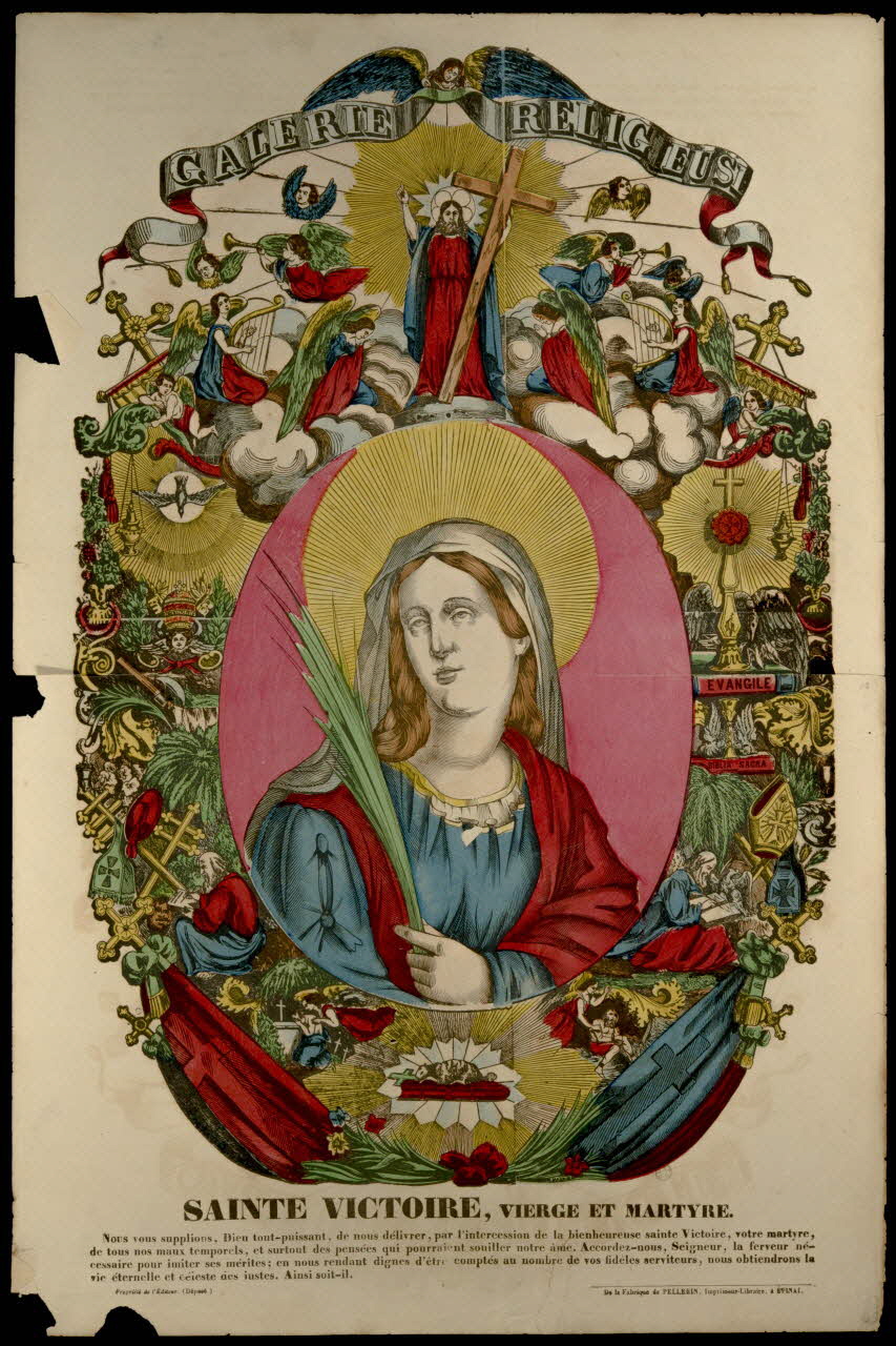 estampe GALERIE RELIGIEUSE  SAINTE VICTOIRE, VIERGE ET MARTYRE. 1953.86.497 Photo