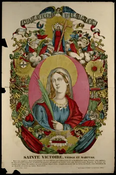 estampe GALERIE RELIGIEUSE  SAINTE VICTOIRE, VIERGE ET MARTYRE. 1953.86.497  Photo