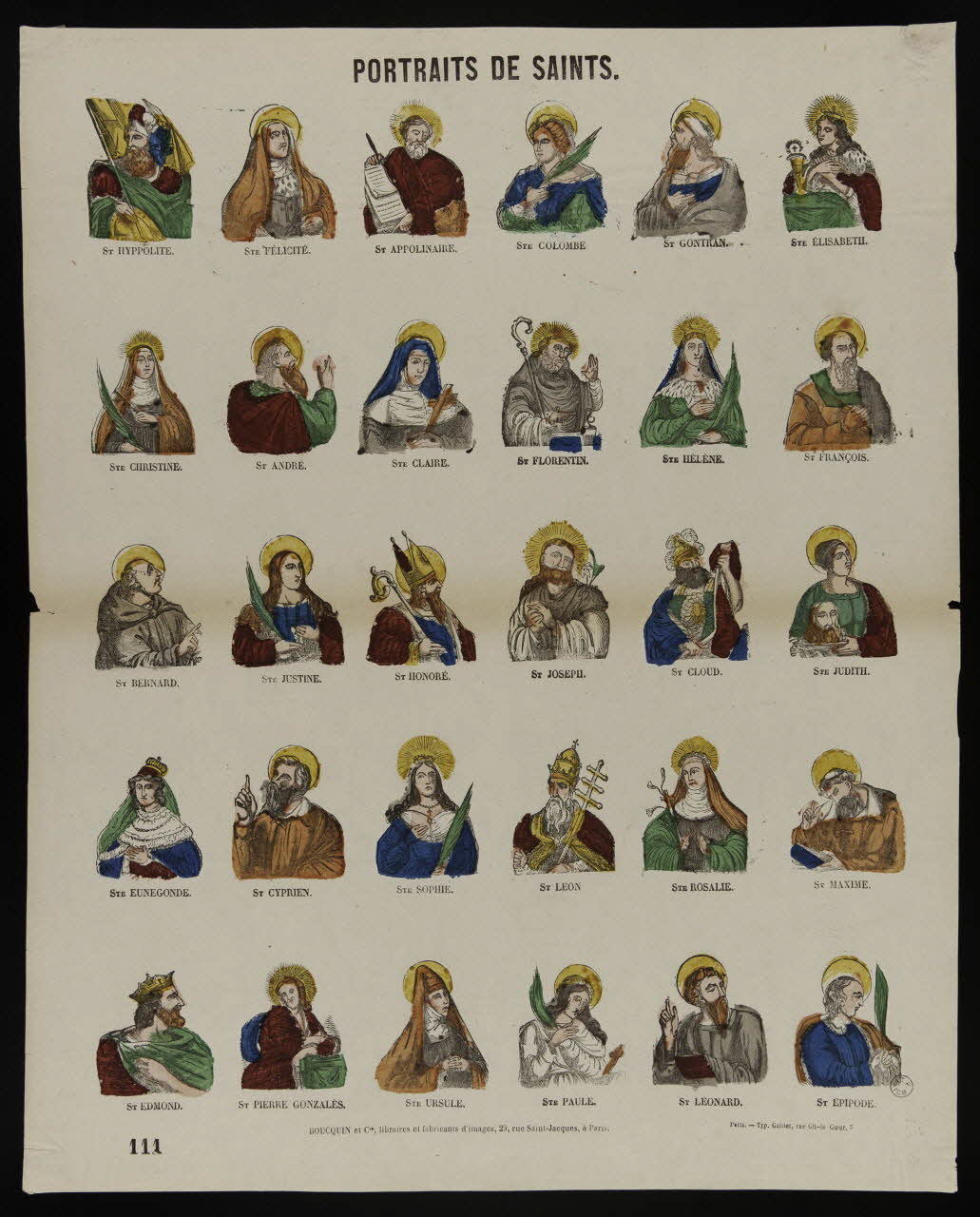 estampe PORTRAITS DE SAINTS. 1953.86.499 Photo