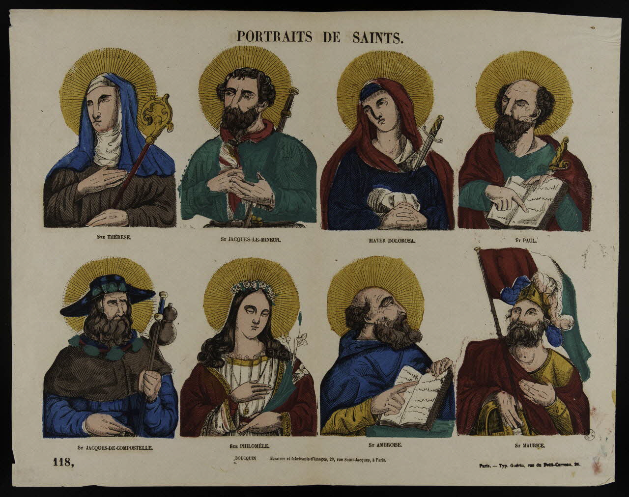 estampe PORTRAITS DE SAINTS. 1953.86.500 Photo
