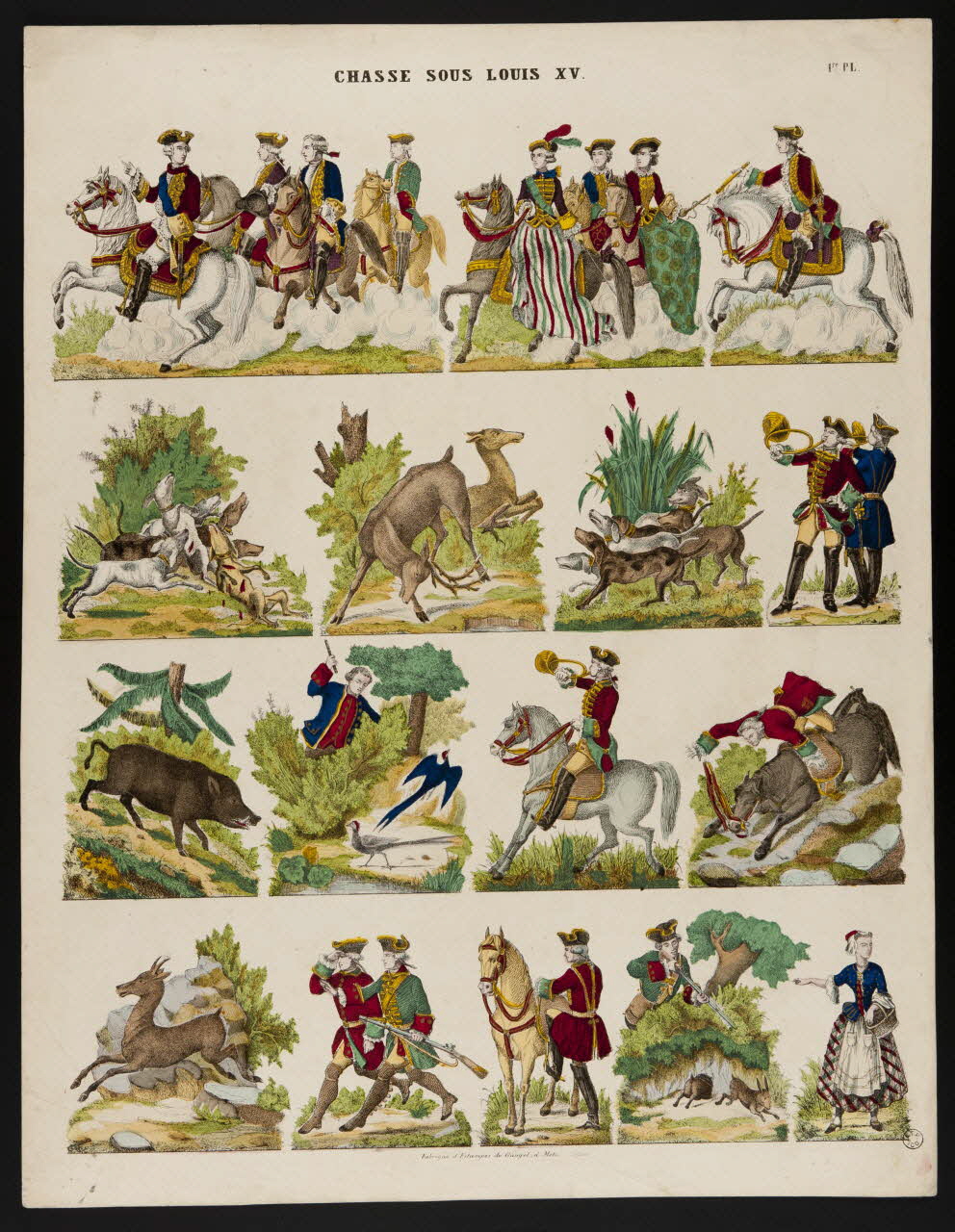 Charles Nicolas Gangel estampe CHASSE SOUS LOUIS XV. Metz 1852-1858 1953.86.5016 Photo