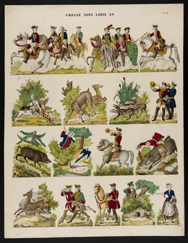 Charles Nicolas Gangel estampe CHASSE SOUS LOUIS XV. Metz 1852-1858 1953.86.5016  Photo