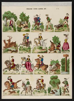Charles Nicolas Gangel estampe CHASSE SOUS LOUIS XV. Metz 1852-1858 1953.86.5018 Photo