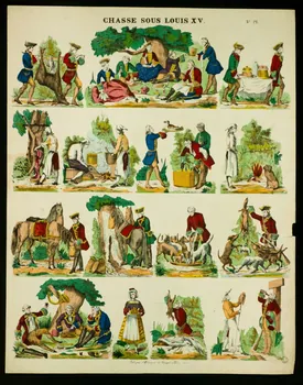 Charles Nicolas Gangel estampe CHASSE SOUS LOUIS XV. Metz 1852-1858 1953.86.5019 Photo