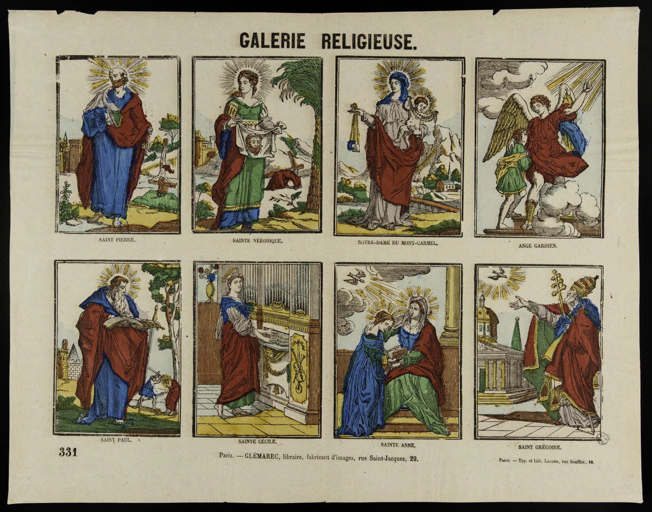 François Lacour ; Charles-Eugène Glémarec à compartiments (4x2) GALERIE RELIGIEUSE. Paris 1858-1860 1953.86.502 Photo