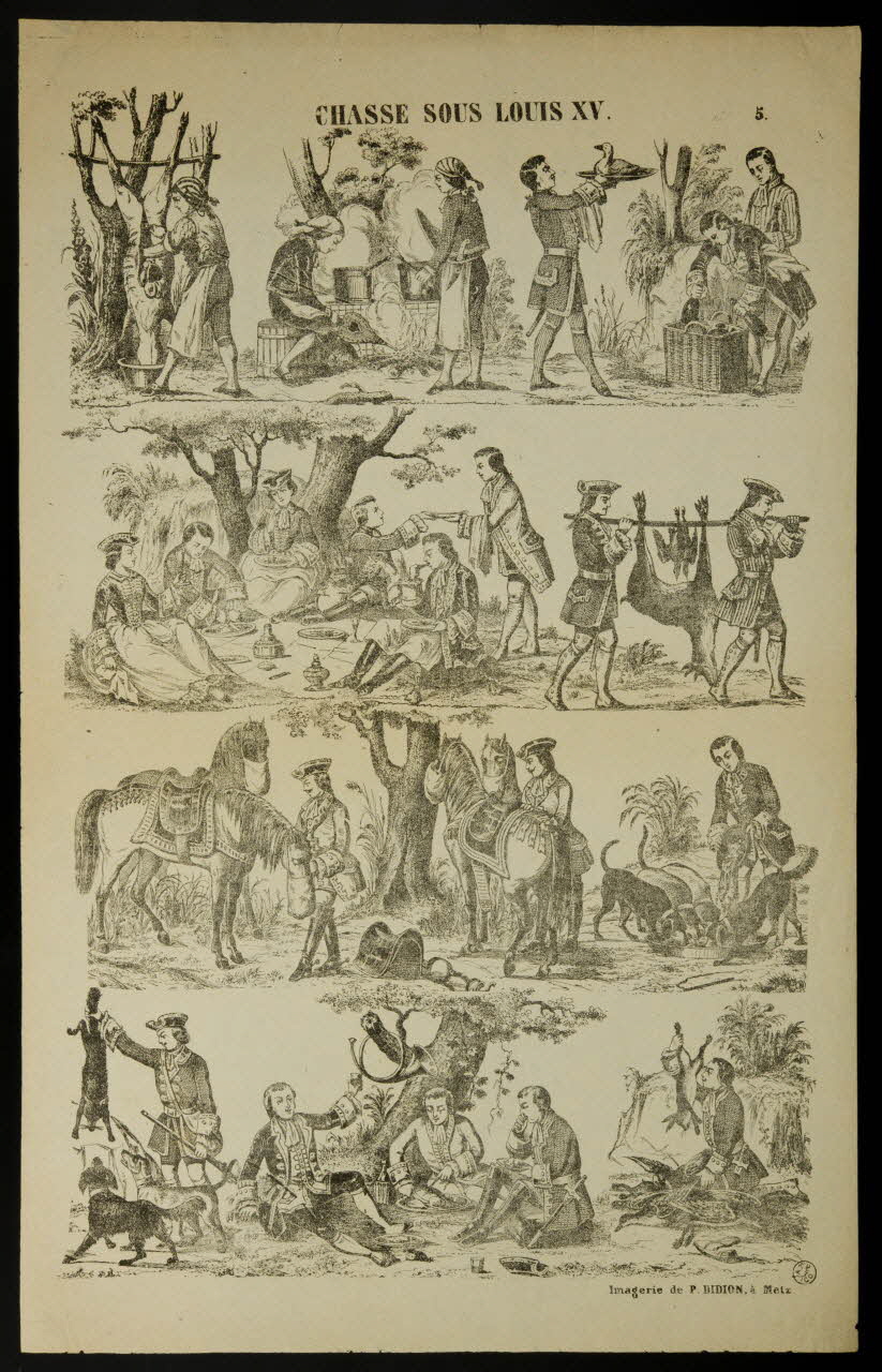 Paulin Didion estampe CHASSE SOUS LOUIS XV. Metz 1869-1879 1953.86.5020 Photo