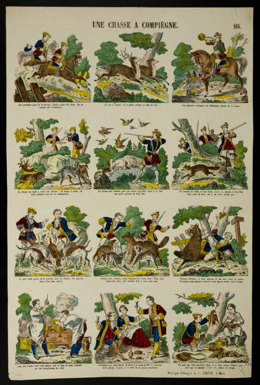 Paulin Didion estampe UNE CHASSE A COMPIEGNE. Metz 1869-1879 1953.86.5026 Photo