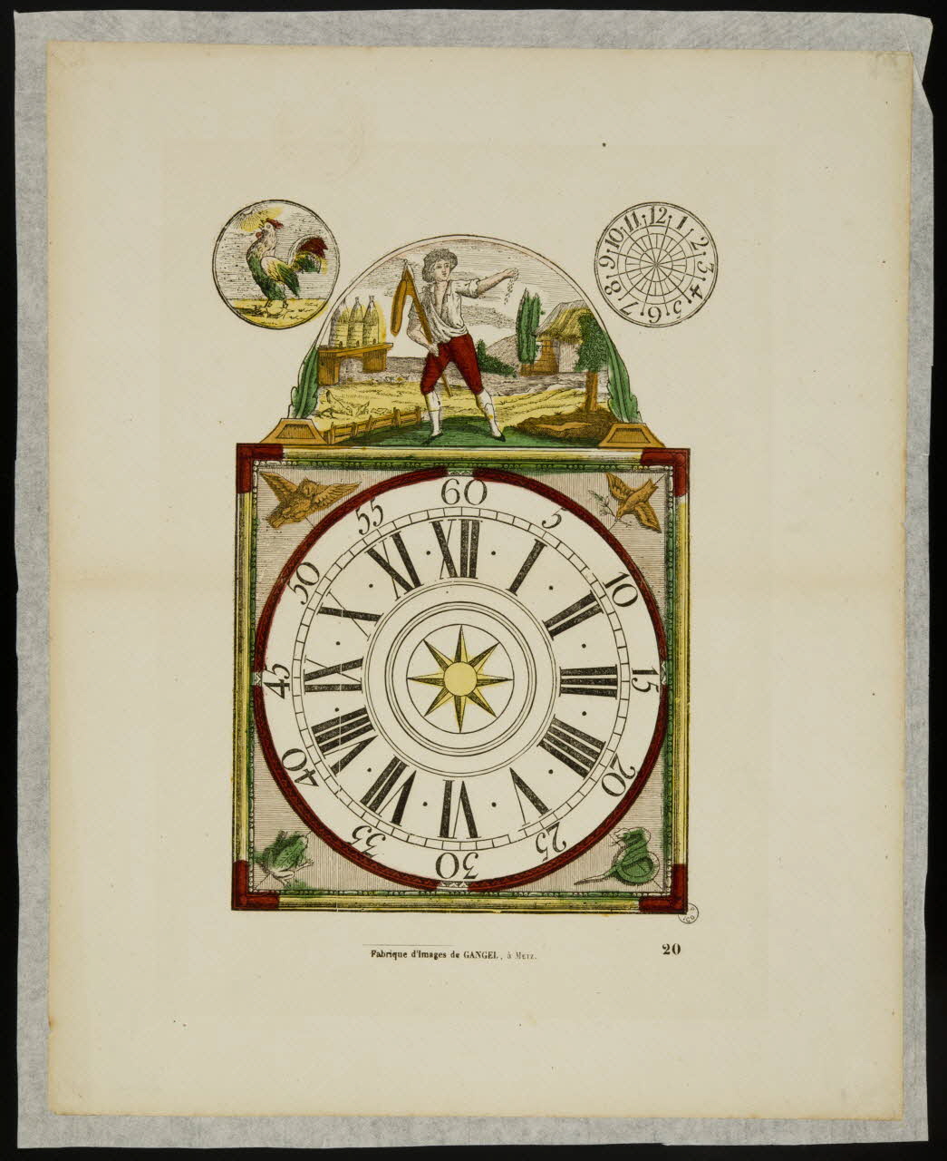 Charles Nicolas Gangel estampe Horloge Metz 1852-1858 1953.86.5063 Photo