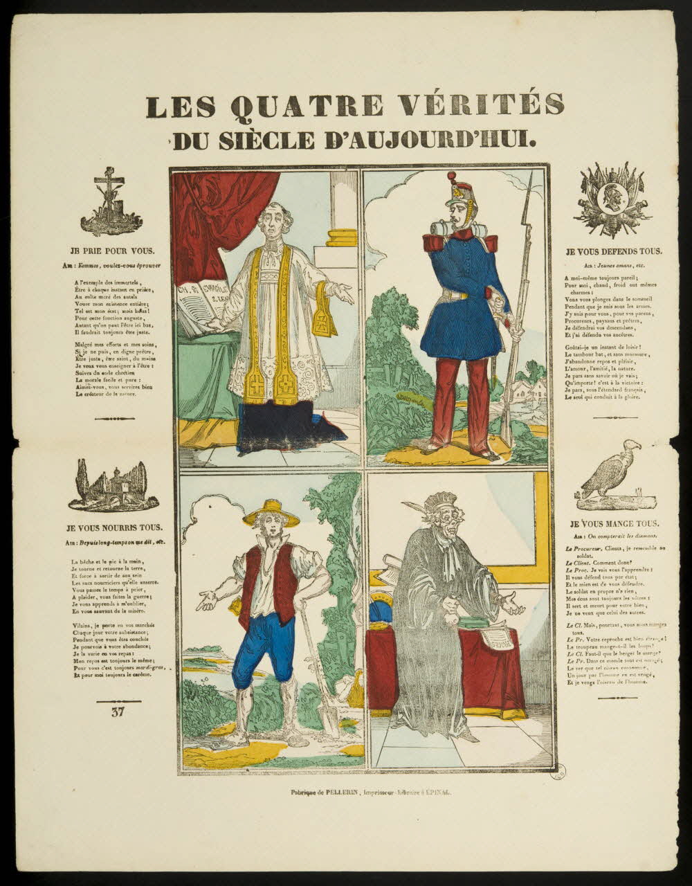estampe LES QUATRE VERITES  DU SIECLE D'AUJOURD'HUI. 1953.86.5065 Photo