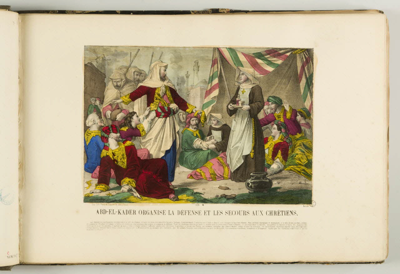 Pinot et Sagaire album ABD-EL-KADER ORGANISE LA DEFENSE ET LES SECOURS AUX CHRETIENS. Lorraine, France 1860 1953.86.5168 Photo
