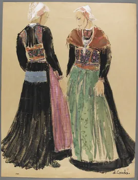 Denise Carda dessin Costume de femme de Saint-Sorlin 1939 1939.3.1 Photo RMN-Grand Palais (Mucem)