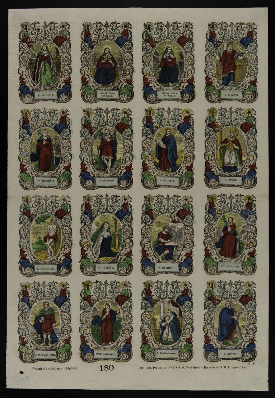 estampe Planche de saints 1953.86.518 Photo