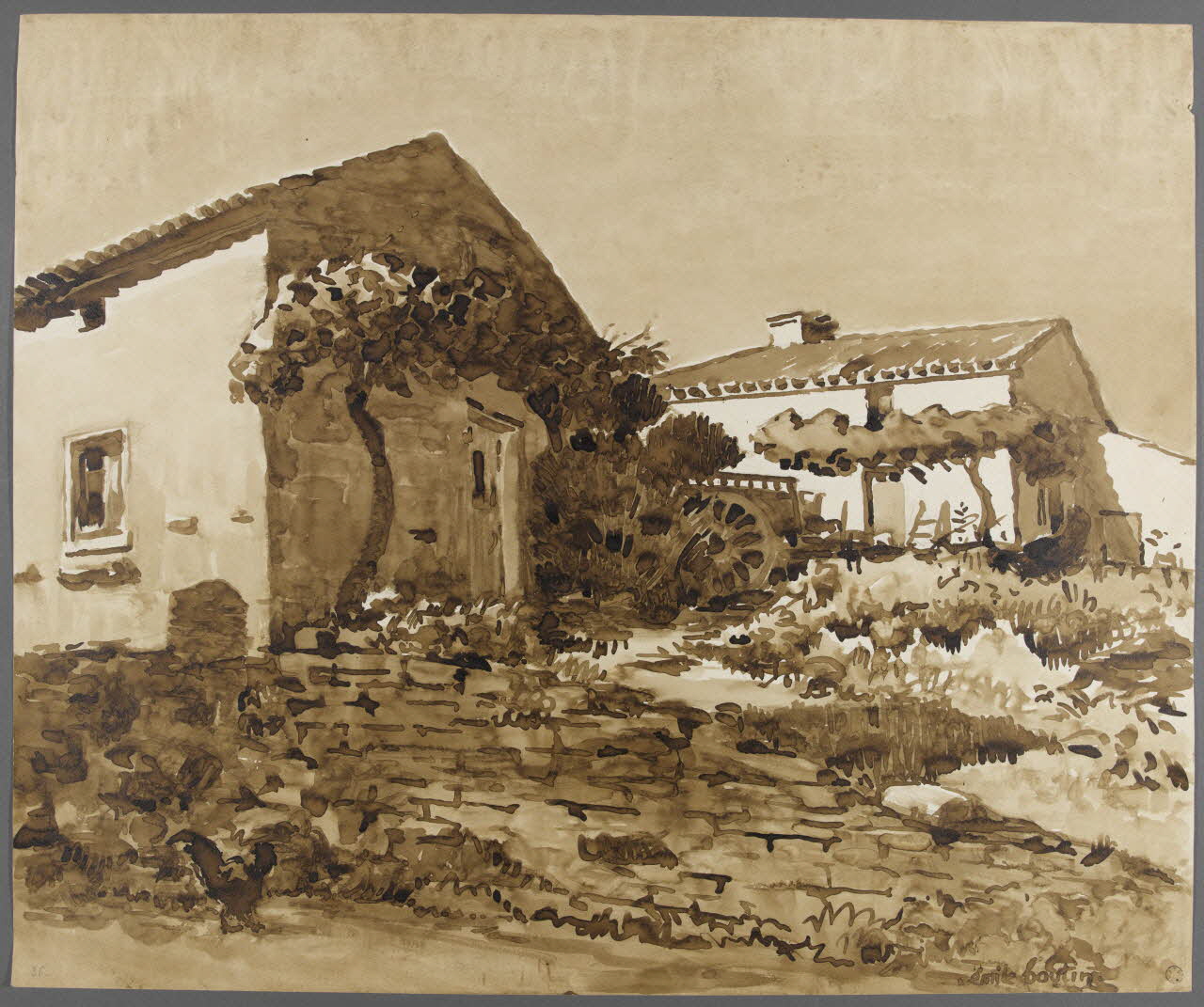 Emile Boutin dessin Vieux Pignon au Riveau de Charzais Charzais 1942 1942.2.100 Photo RMN-Grand Palais (Mucem)/ Franck Raux