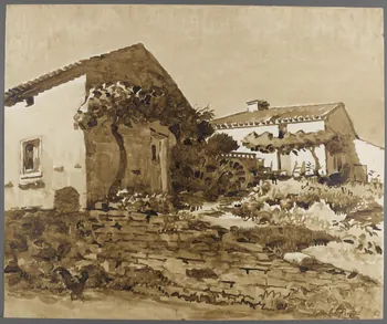 Emile Boutin dessin Vieux Pignon au Riveau de Charzais Charzais 1942 1942.2.100  Photo RMN-Grand Palais (Mucem)/ Franck Raux