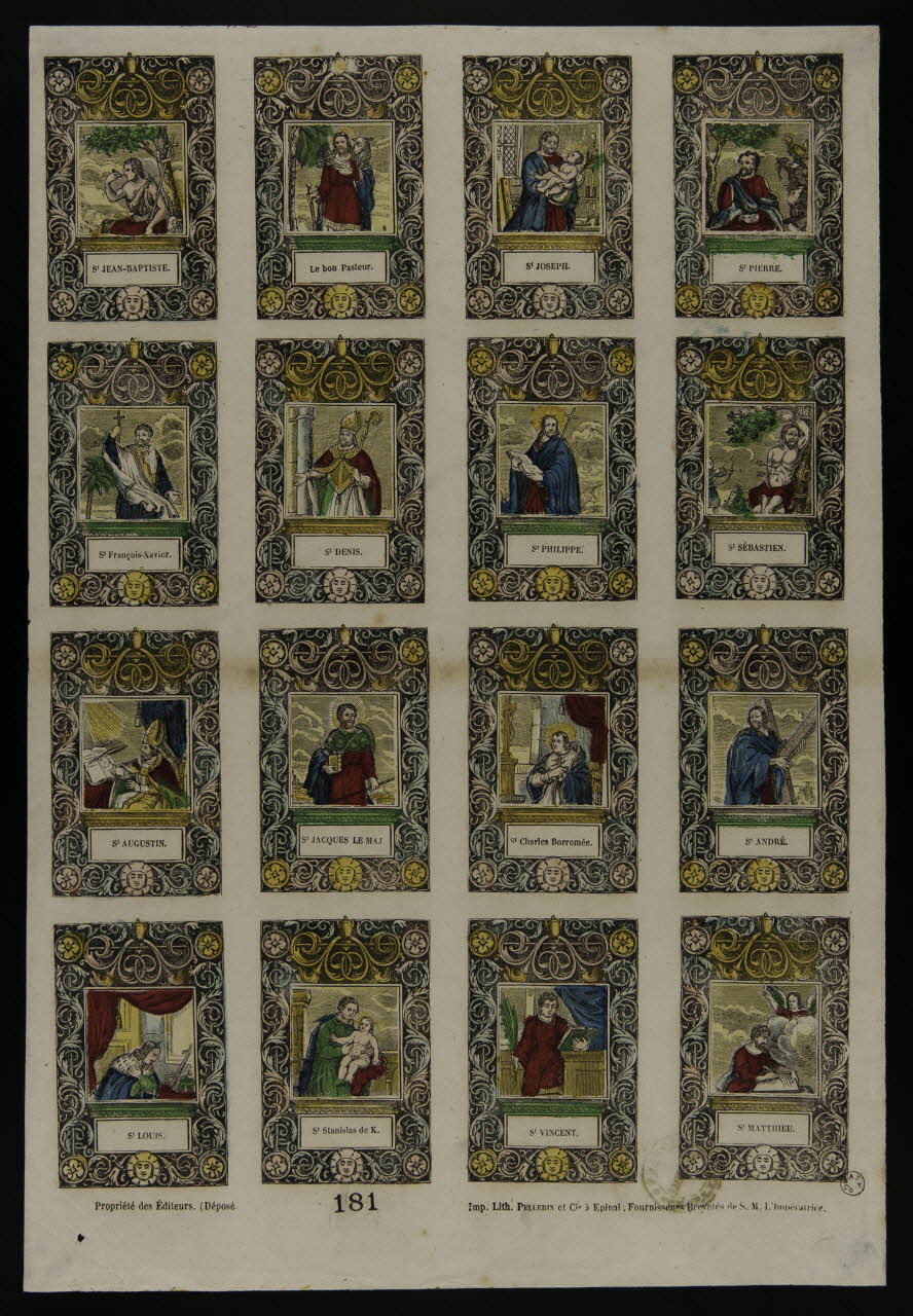 estampe Planche de saints 1953.86.519 Photo