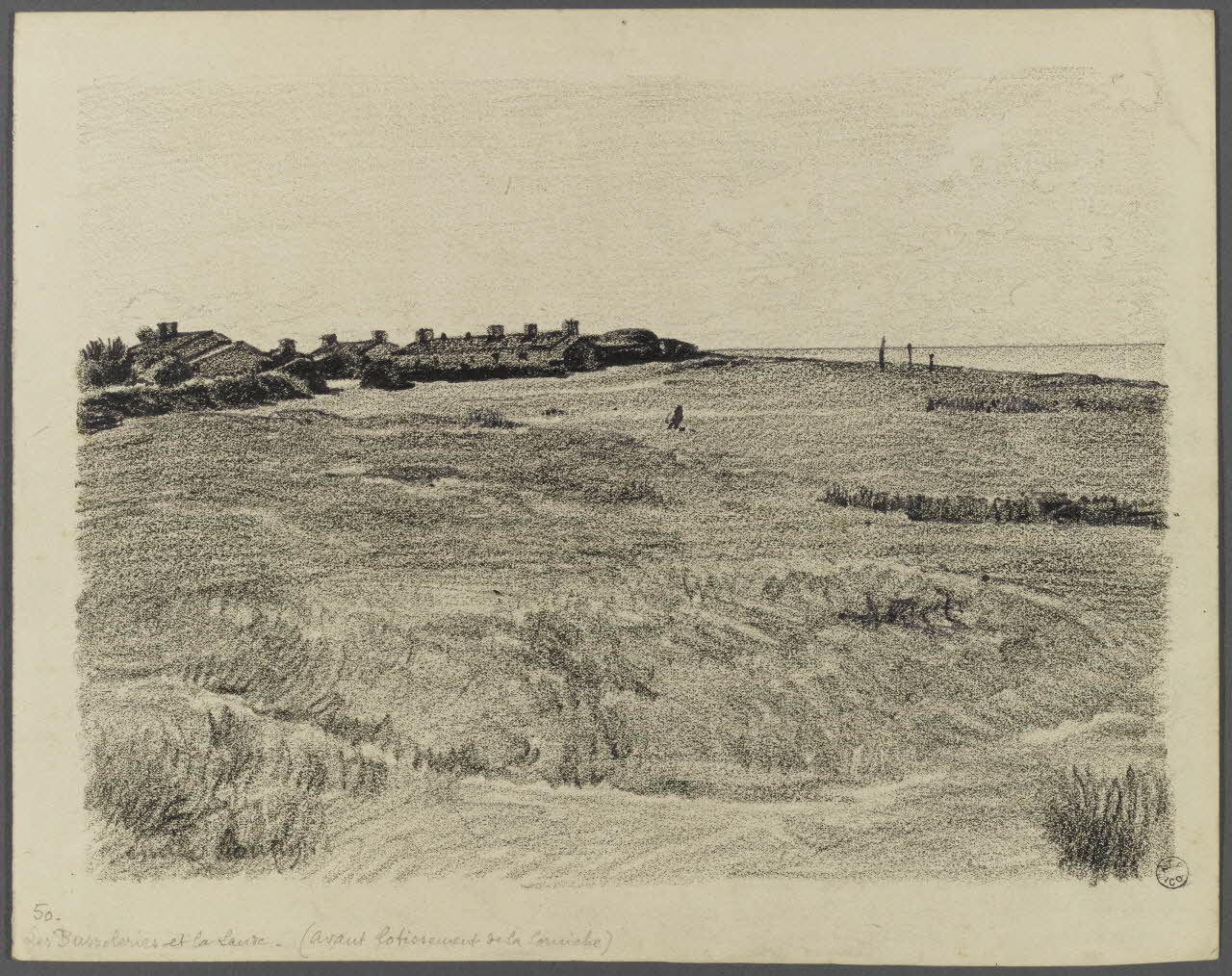 Emile Boutin dessin Les Bussoleries et la Lande. (avant lotissement de la corniche) Riez 85 1842 1942.2.23 Photo RMN-Grand Palais (Mucem)/ Franck Raux