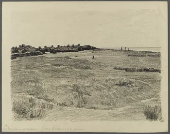 Emile Boutin dessin Les Bussoleries et la Lande. (avant lotissement de la corniche) Riez 85 1842 1942.2.23 Photo RMN-Grand Palais (Mucem)/ Franck Raux