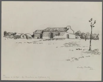 Emile Boutin dessin Maison de la Vigie. Les Bussoleries de St-Hilaire de Riez Riez 85 1920 1942.2.24 Photo RMN-Grand Palais (Mucem)/ Franck Raux