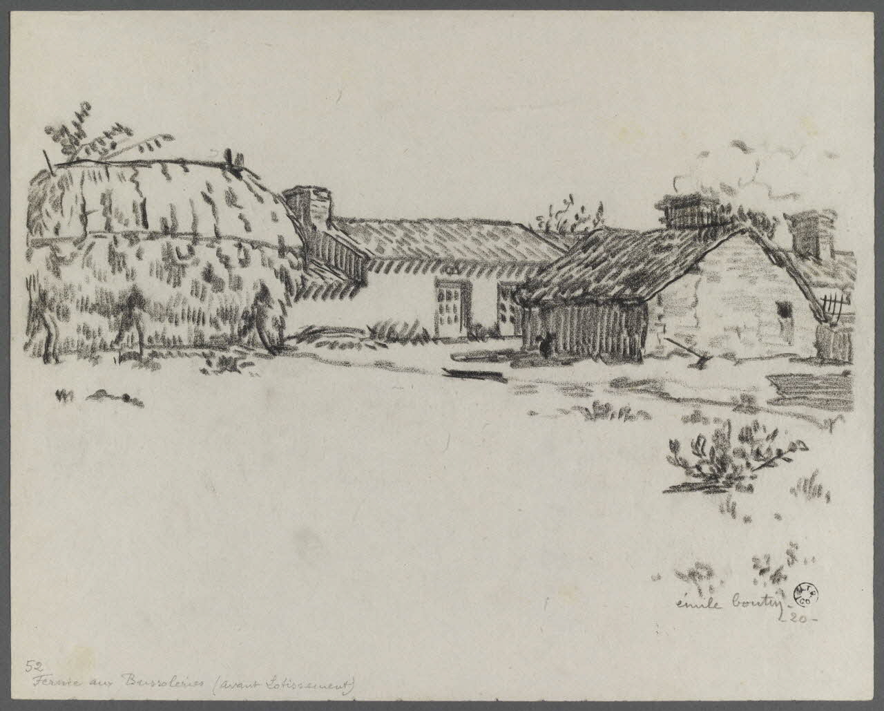 Emile Boutin dessin Ferme aux Bussoleries (avant Lotissement) Riez 85 1920 1942.2.25 Photo RMN-Grand Palais (Mucem)/ Franck Raux