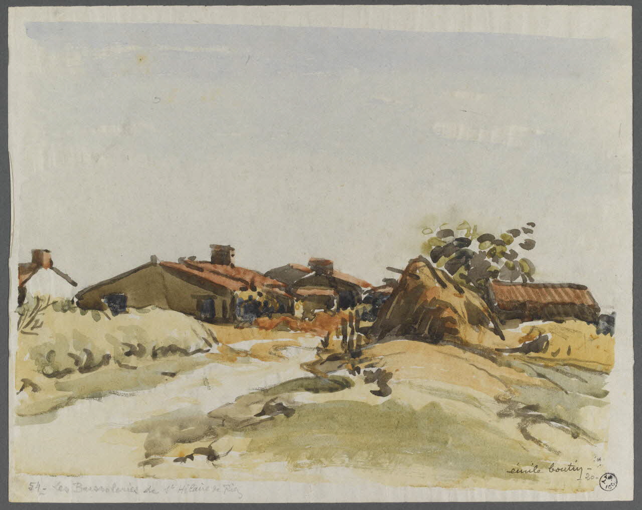 Emile Boutin dessin Les Bussoleries de St Hilaire de Riez Riez 85 1920 1942.2.27 Photo RMN-Grand Palais (Mucem)/ Franck Raux