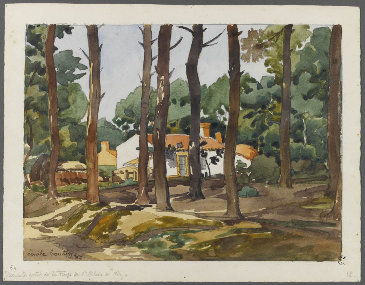 Emile Boutin dessin Dans la forêt de la Faye de St-Hilaire de Riez. Riez 85 1932 1942.2.37 Photo RMN-Grand Palais (Mucem)/ Franck Raux