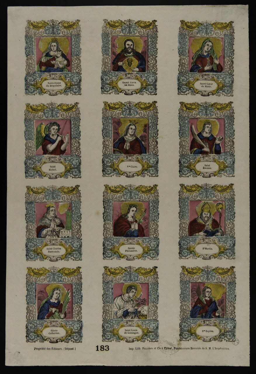 estampe Planche de saints 1953.86.521 Photo