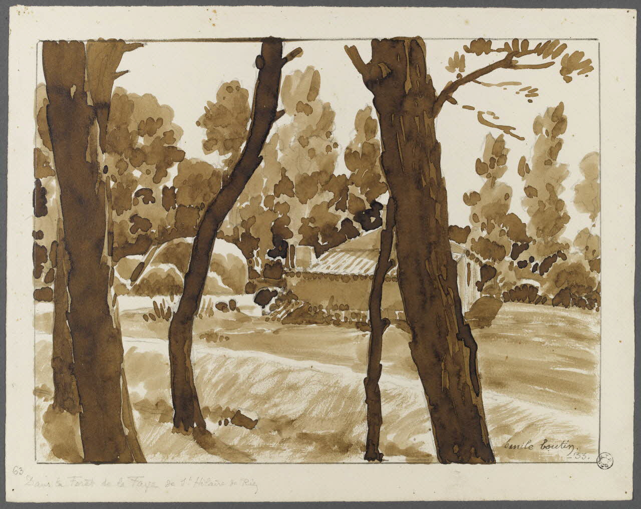 Emile Boutin dessin Dans la forêt de la Faye de St-Hilaire de Riez Riez 85 1933 1942.2.36 Photo RMN-Grand Palais (Mucem)/ Franck Raux