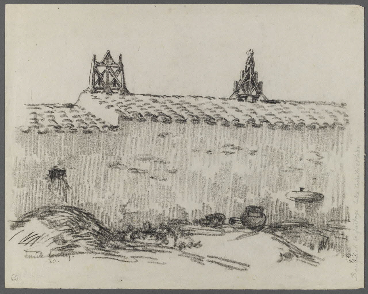 Emile Boutin dessin Bouquets de faîtage Entre Croix Vie et Sion Riez 85 1920 1942.2.38 Photo RMN-Grand Palais (Mucem)/ Franck Raux