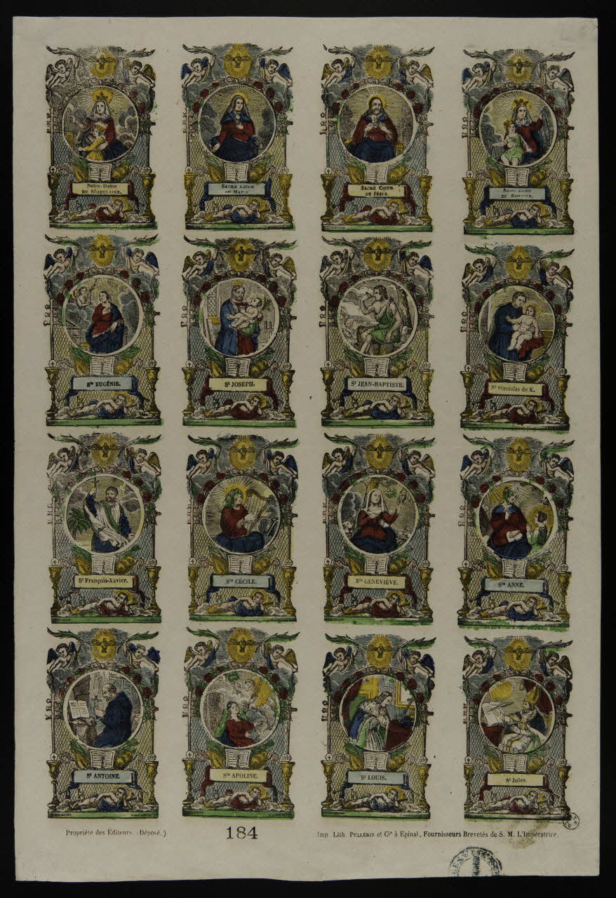 estampe Planche de saints 1953.86.522 Photo