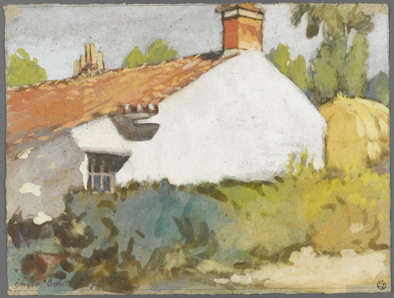 Emile Boutin dessin St Hilaire de Riez  ferme près des  Marais salants Riez 85 1937 1942.2.43 Photo RMN-Grand Palais (Mucem)/ Franck Raux