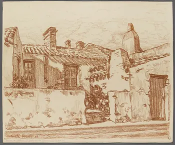 Emile Boutin dessin Maisons de pêcheurs st Gilles sur Vie (face au monument de 14) Saint-Gilles-sur-Vie 1938 1942.2.49 Photo RMN-Grand Palais (Mucem)/ Franck Raux