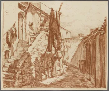 Emile Boutin dessin Impasse quai Fort Fidèle St Gilles sur Vie - Saint-Gilles-sur-Vie 1938 1942.2.50 Photo RMN-Grand Palais (Mucem)/ Franck Raux