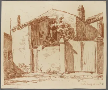 Emile Boutin dessin Rue du Sacré Coeur - St Gilles svie Saint-Gilles-sur-Vie 1938 1942.2.51 Photo RMN-Grand Palais (Mucem)/ Franck Raux