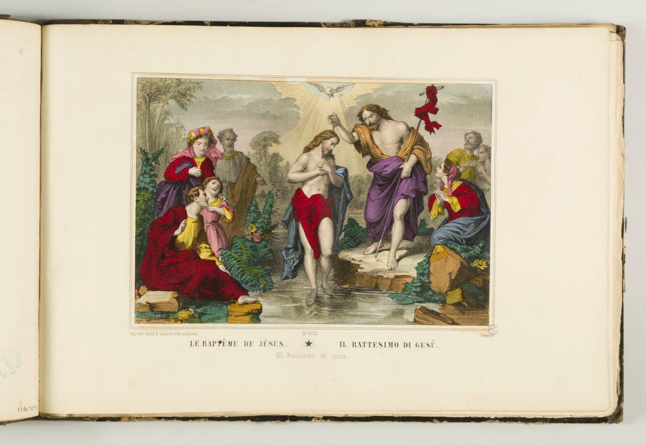 François-Charles Pinot ; Pinot et Sagaire ; Pierre Mignard album LE BAPTEME DE JESUS. Lorraine, France 1865-1872 1953.86.5235 Photo