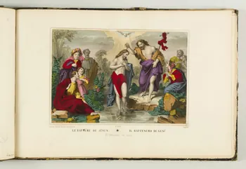 François-Charles Pinot ; Pinot et Sagaire ; Pierre Mignard album LE BAPTEME DE JESUS. Lorraine, France 1865-1872 1953.86.5235 Photo