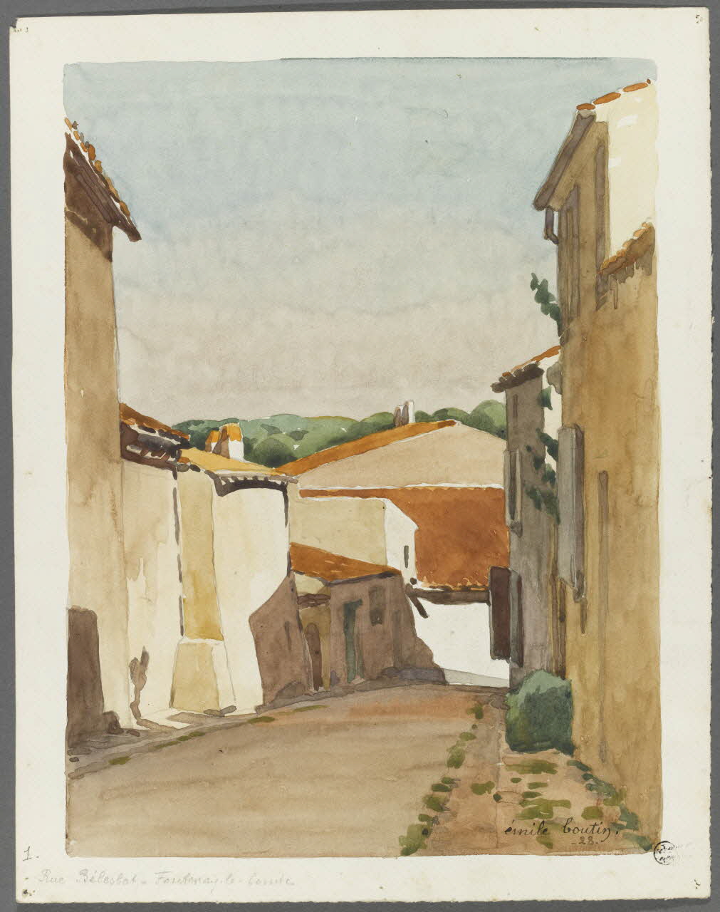 Emile Boutin dessin Rue Bélesbat - Fontenay-le-Comte Fontenay-le-Comte 1928 1942.2.65 Photo RMN-Grand Palais (Mucem)/ Franck Raux
