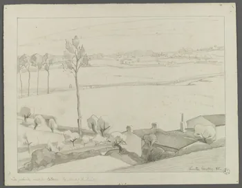 Emile Boutin dessin Les prairies vues du coteau Fontenay-le-Comte Fontenay-le-Comte 1936 1942.2.68  Photo RMN-Grand Palais (Mucem)/ Franck Raux