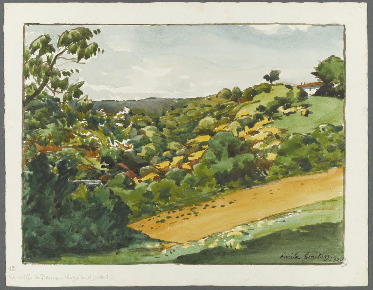 Emile Boutin dessin La Vallée du Besson - Loges de Mervent. Mervent 1932 1942.2.76 Photo RMN-Grand Palais (Mucem)/ Franck Raux