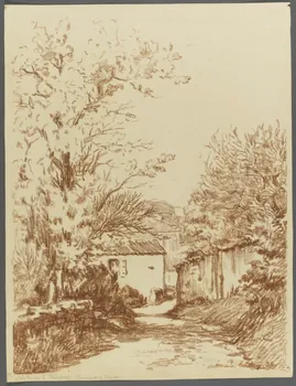 Emile Boutin dessin printemps à Biossais - chemin de la Vierge Biossais 1938 1942.2.79  Photo RMN-Grand Palais (Mucem)/ Franck Raux