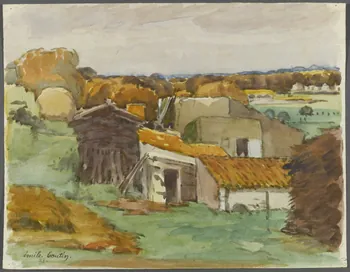 Emile Boutin dessin Ferme du Coteau, Fontenay-le-Comte (vers la vallée) Fontenay-le-Comte 1928 1942.2.80  Photo RMN-Grand Palais (Mucem)/ Franck Raux
