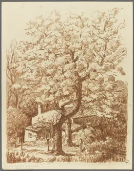 Emile Boutin dessin Printemps à la Folie, route de Nantes  Fontenay-le-Comte Fontenay-le-Comte 1938 1942.2.83  Photo RMN-Grand Palais (Mucem)/ Franck Raux
