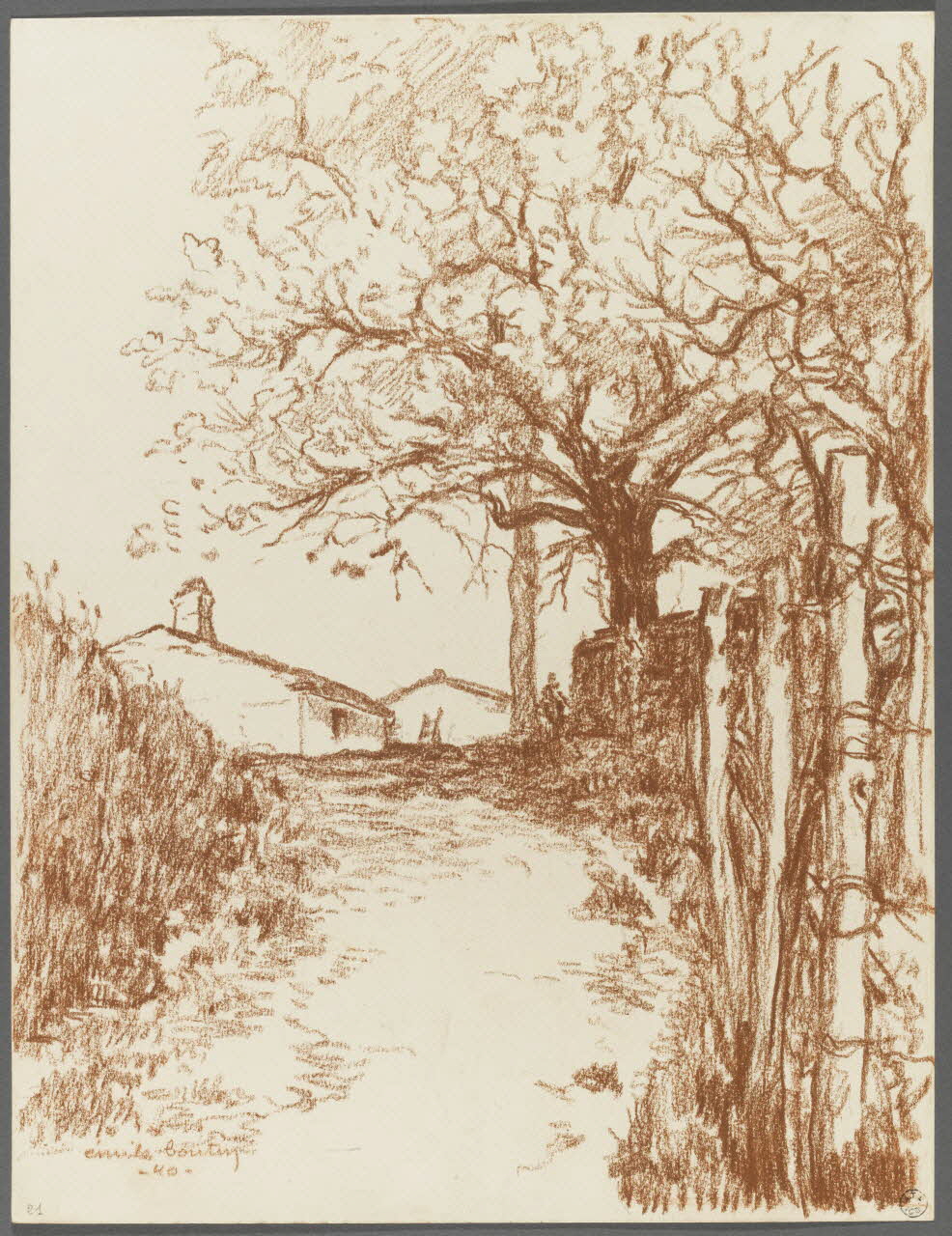 Emile Boutin dessin Fontenay-le-Comte  chemin de la Folie  route de Nantes Fontenay-le-Comte 1940 1942.2.85 Photo RMN-Grand Palais (Mucem)/ Franck Raux